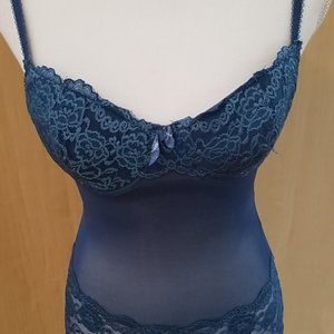 *Lace 1 Piece Bodysuit Large (12/14) - B Cup Blue Lace lingerie